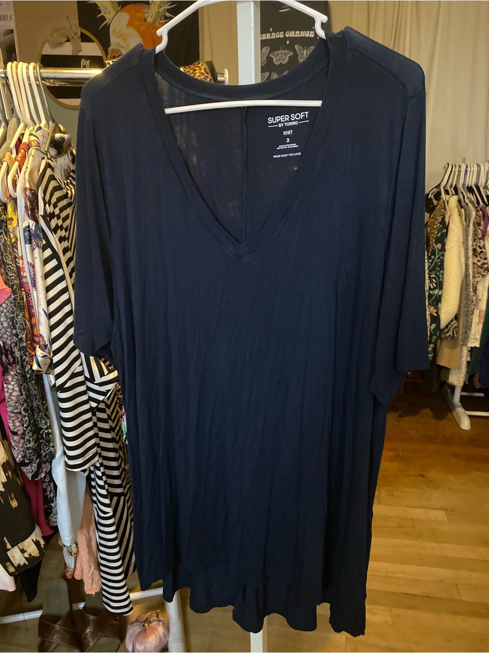torrid Navy V-Neck Super Soft Short Sleeve Tunic